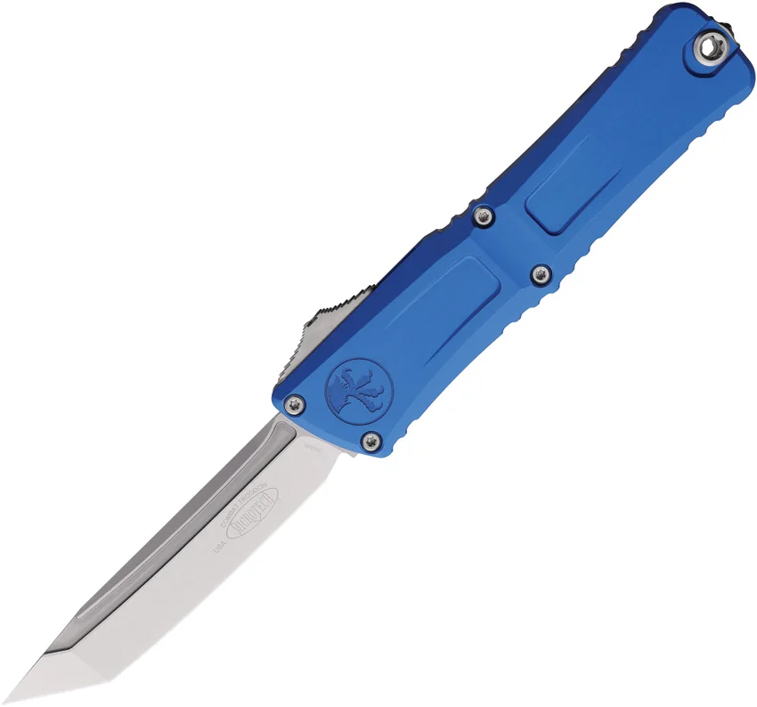 Microtech Combat Troodon Gen III T/E OTF Automatic Knife Blue Aluminum (4.1" SW)