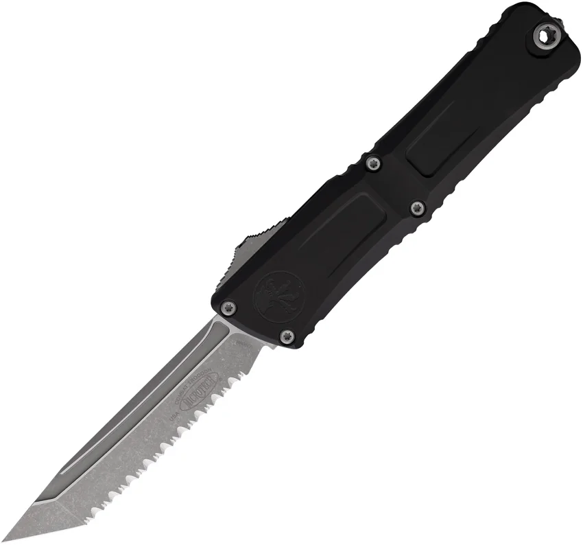 Microtech Combat Troodon Gen III T/E OTF Knife Black Al (4" Apoc Full Serr)