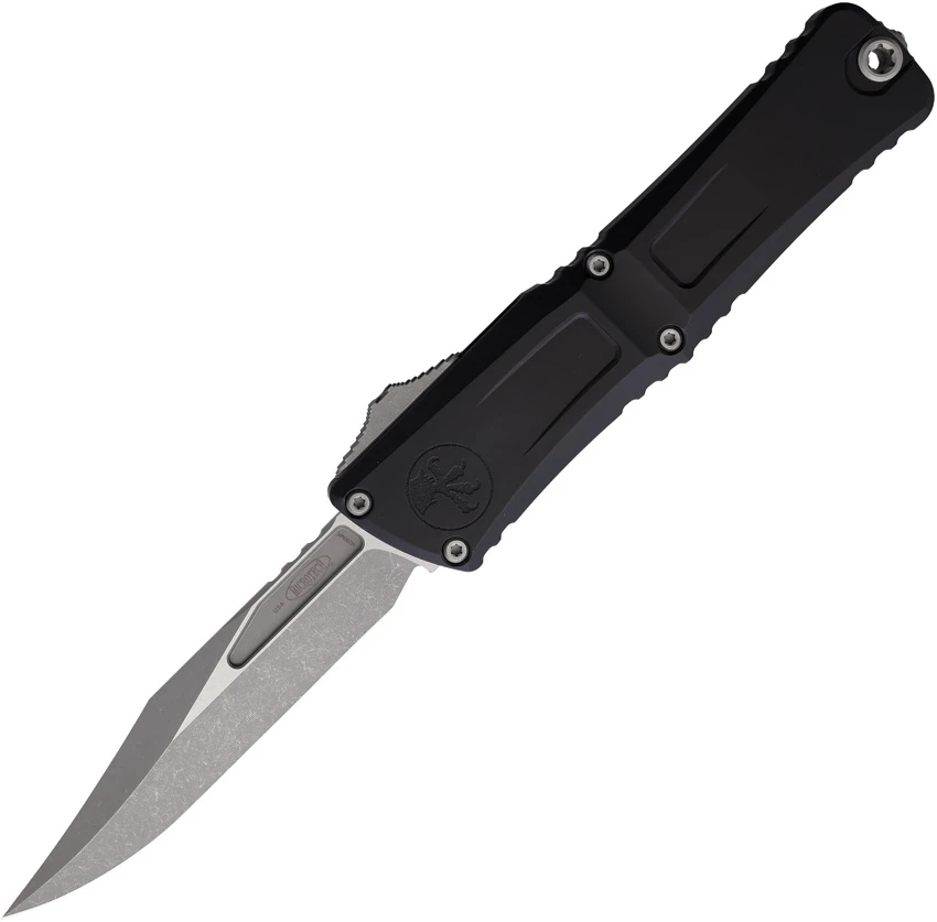 Microtech Combat Troodon Gen III Bowie OTF Automatic Knife Black Al (4" Apoc)