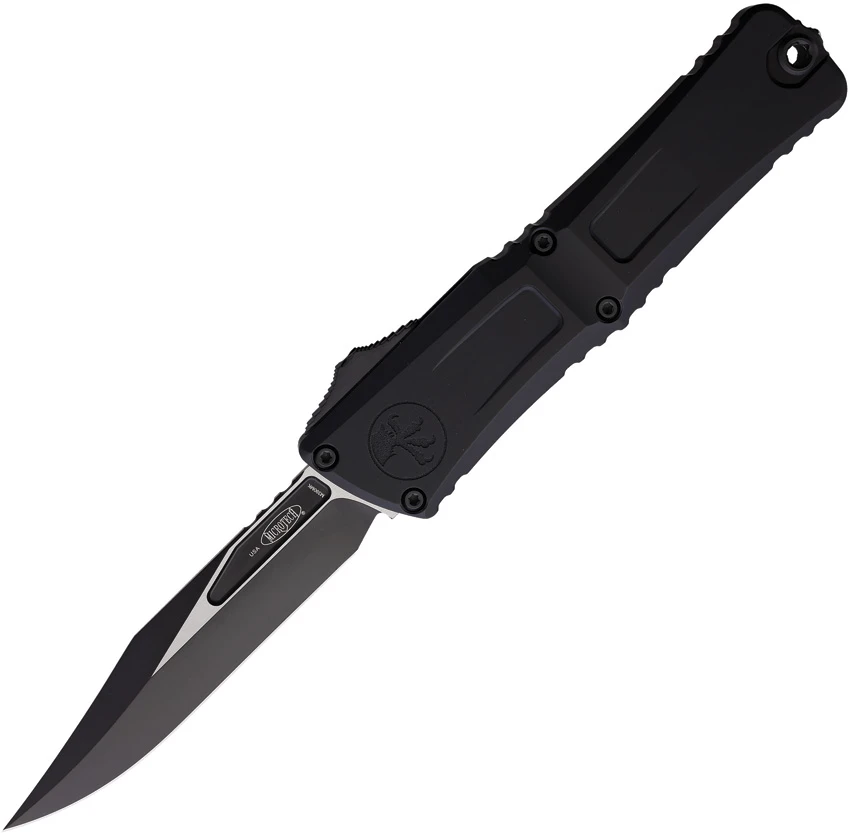 Microtech Combat Troodon Gen III Bowie OTF Knife Black Aluminum (4" Black), Microtech Combat Troodon Gen III Bowie OTF Knife Black Aluminum (4" Black) for Sale, Microtech Combat Troodon Gen III Bowie OTF Knife Black Aluminum (4" Black)