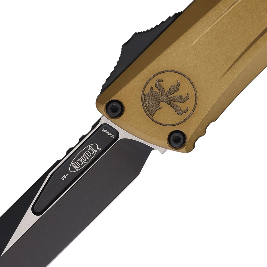 Microtech Combat Troodon Gen III Bowie OTF Knife Tan Aluminum (4.1" Black), Microtech Combat Troodon Gen III Bowie OTF Knife Tan Aluminum (4.1" Black) for Sale, Microtech Combat Troodon Gen III Bowie OTF Knife Tan Aluminum (4.1" Black)