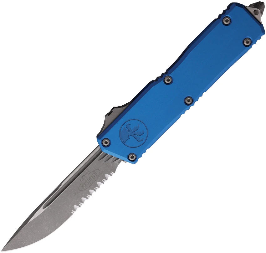 Microtech Scarab II Executive Gen III S/E OTF Automatic Knife Blue (4" Apoc Ser), Microtech Scarab II Executive Gen III S/E OTF Automatic Knife Blue (4" Apoc Ser) for Sale, Microtech Scarab II Executive Gen III S/E OTF Automatic Knife Blue (4" Apoc Ser)