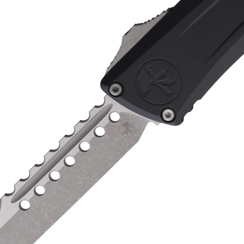 Microtech Combat Troodon Gen III Hellhound OTF Knife Black Aluminum (4" APOC), Microtech Combat Troodon Gen III Hellhound OTF Knife Black Aluminum (4" APOC) for Sale, Microtech Combat Troodon Gen III Hellhound OTF Knife Black Aluminum (4" APOC)