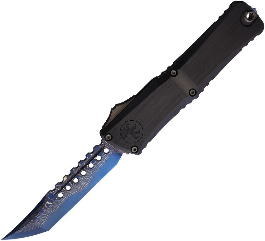 Microtech Combat Troodon LT Hellhound OTF Knife Black/Blue Accent (4" Coppermai), Microtech Combat Troodon LT Hellhound OTF Knife Black/Blue Accent (4" Coppermai) for Sale, Microtech Combat Troodon LT Hellhound OTF Knife Black/Blue Accent (4" Coppermai)