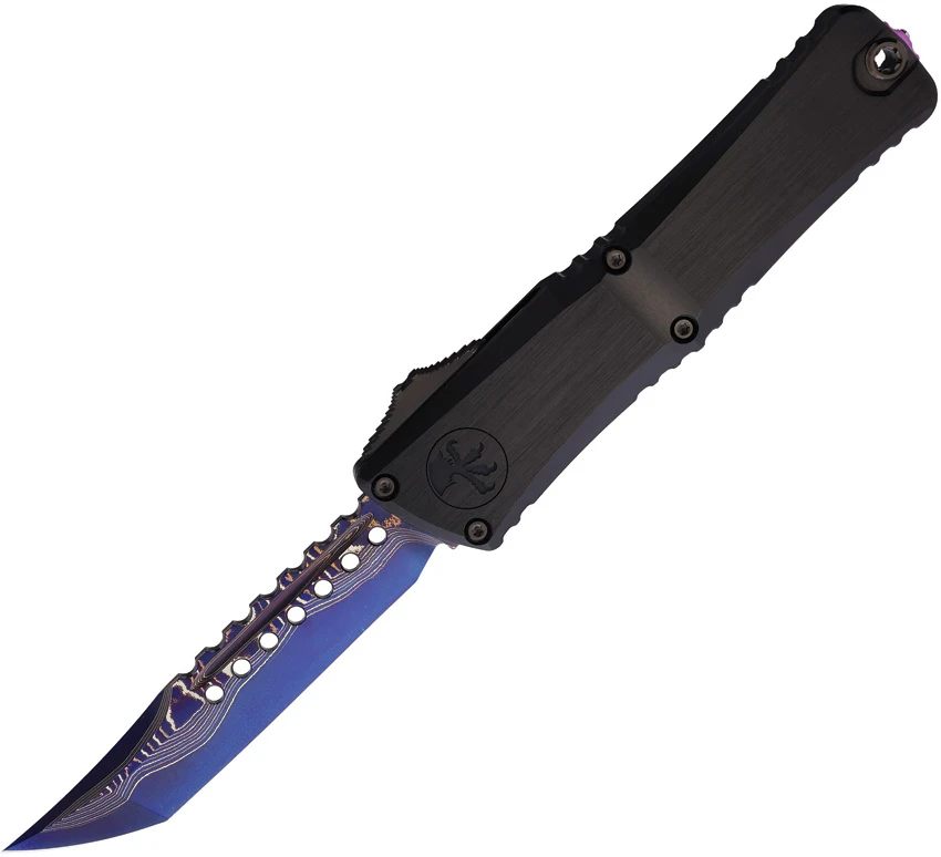 Microtech Combat Troodon LT Hellhound OTF Black/Purple Accent (4" Coppermai), Microtech Combat Troodon LT Hellhound OTF Black/Purple Accent (4" Coppermai) for Sale, Microtech Combat Troodon LT Hellhound OTF Black/Purple Accent (4" Coppermai)