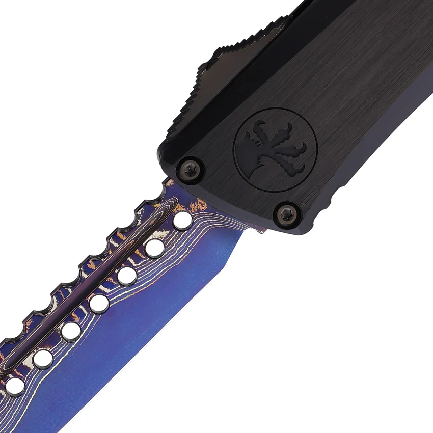 Microtech Combat Troodon LT Hellhound OTF Black/Purple Accent (4" Coppermai), Microtech Combat Troodon LT Hellhound OTF Black/Purple Accent (4" Coppermai) for Sale, Microtech Combat Troodon LT Hellhound OTF Black/Purple Accent (4" Coppermai)