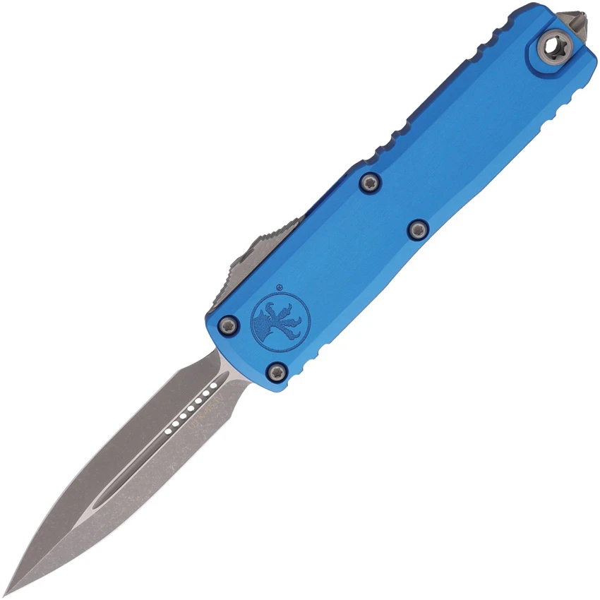 Microtech UTX-85 D/E  Gen III OTF Automatic Knife Blue (3.1" Apocalyptic), Microtech UTX-85 D/E  Gen III OTF Automatic Knife Blue (3.1" Apocalyptic) for Sale, Microtech UTX-85 D/E  Gen III OTF Automatic Knife Blue (3.1" Apocalyptic)