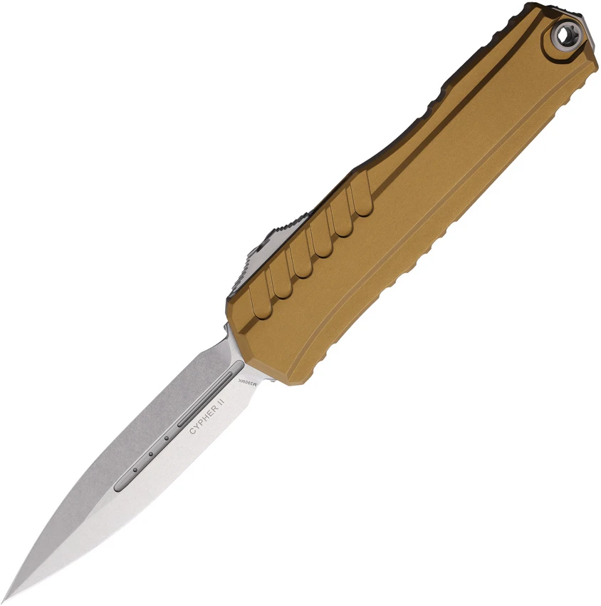 Microtech Knives Auto Cypher II D/E OTF Tan, Microtech Knives Auto Cypher II D/E OTF Tan for Sale, Microtech Knives Auto Cypher II D/E OTF Tan