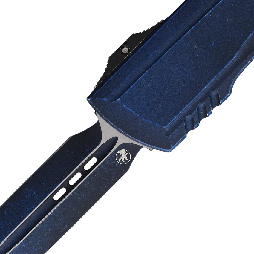 Microtech Luminary D/E OTF Knife Weathered Blue (3.6" Weathered Blue), Microtech Luminary D/E OTF Knife Weathered Blue (3.6" Weathered Blue) for Sale, Microtech Luminary D/E OTF Knife Weathered Blue (3.6" Weathered Blue)