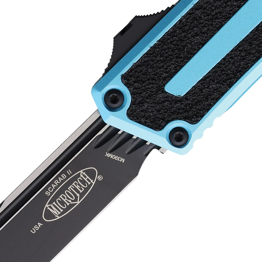 Microtech Scarab II Gen III S/E OTF Knife Turquoise Aluminum (4" Black) 1278-1TQ, Microtech Scarab II Gen III S/E OTF Knife Turquoise Aluminum (4" Black) 1278-1TQ for Sale, Microtech Scarab II Gen III S/E OTF Knife Turquoise Aluminum (4" Black) 1278-1TQ