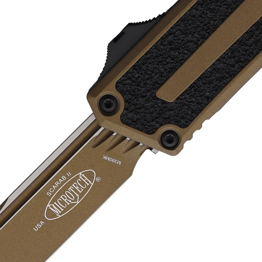Microtech Scarab II Gen III S/E OTF Knife Cerakote Burnt Bronze Al (3.9" Bronze), Microtech Scarab II Gen III S/E OTF Knife Cerakote Burnt Bronze Al (3.9" Bronze) for Sale, Microtech Scarab II Gen III S/E OTF Knife Cerakote Burnt Bronze Al (3.9" Bronze)