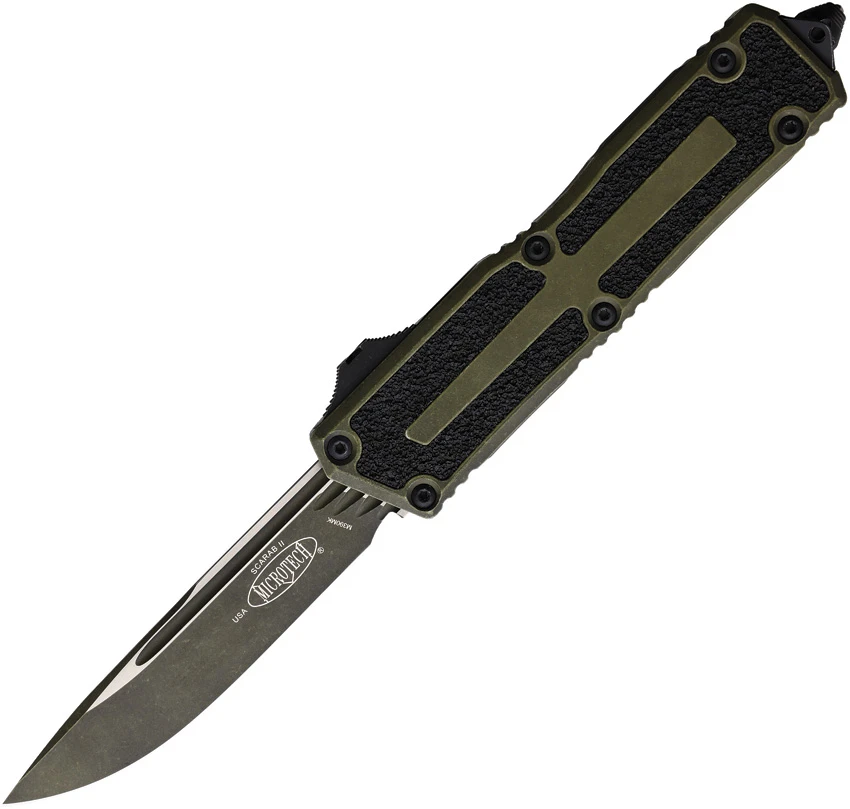 Microtech Scarab II S/E Gen III Weathered Grenade Green (4" Green), Microtech Scarab II S/E Gen III Weathered Grenade Green (4" Green) for Sale, Microtech Scarab II S/E Gen III Weathered Grenade Green (4" Green)