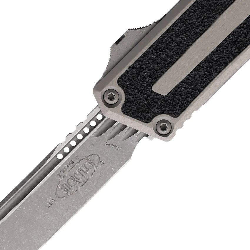 Microtech Scarab II Gen III T/E OTF Automatic Knife Natural Clear Al (4" Apoc), Microtech Scarab II Gen III T/E OTF Automatic Knife Natural Clear Al (4" Apoc) for Sale, Microtech Scarab II Gen III T/E OTF Automatic Knife Natural Clear Al (4" Apoc)