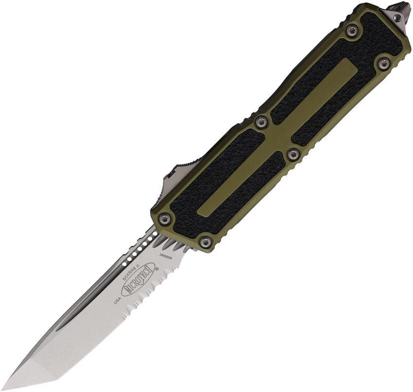 Microtech Scarab II Gen III T/E OTF Automatic Knife OD Green Al (4" SW Serr), Microtech Scarab II Gen III T/E OTF Automatic Knife OD Green Al (4" SW Serr) for Sale, Microtech Scarab II Gen III T/E OTF Automatic Knife OD Green Al (4" SW Serr)