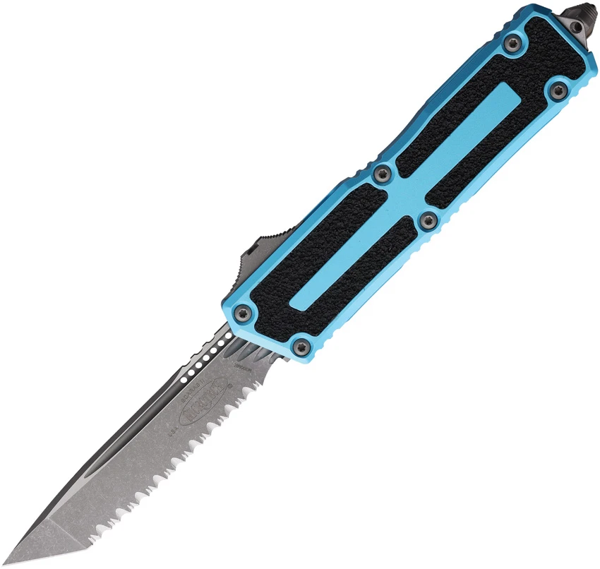 Microtech Scarab II Gen III T/E OTF Automatic Knife Turquoise Al (4" Apoc FS), Microtech Scarab II Gen III T/E OTF Automatic Knife Turquoise Al (4" Apoc FS) for Sale, Microtech Scarab II Gen III T/E OTF Automatic Knife Turquoise Al (4" Apoc FS)