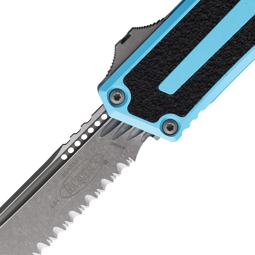 Microtech Scarab II Gen III T/E OTF Automatic Knife Turquoise Al (4" Apoc FS), Microtech Scarab II Gen III T/E OTF Automatic Knife Turquoise Al (4" Apoc FS) for Sale, Microtech Scarab II Gen III T/E OTF Automatic Knife Turquoise Al (4" Apoc FS)