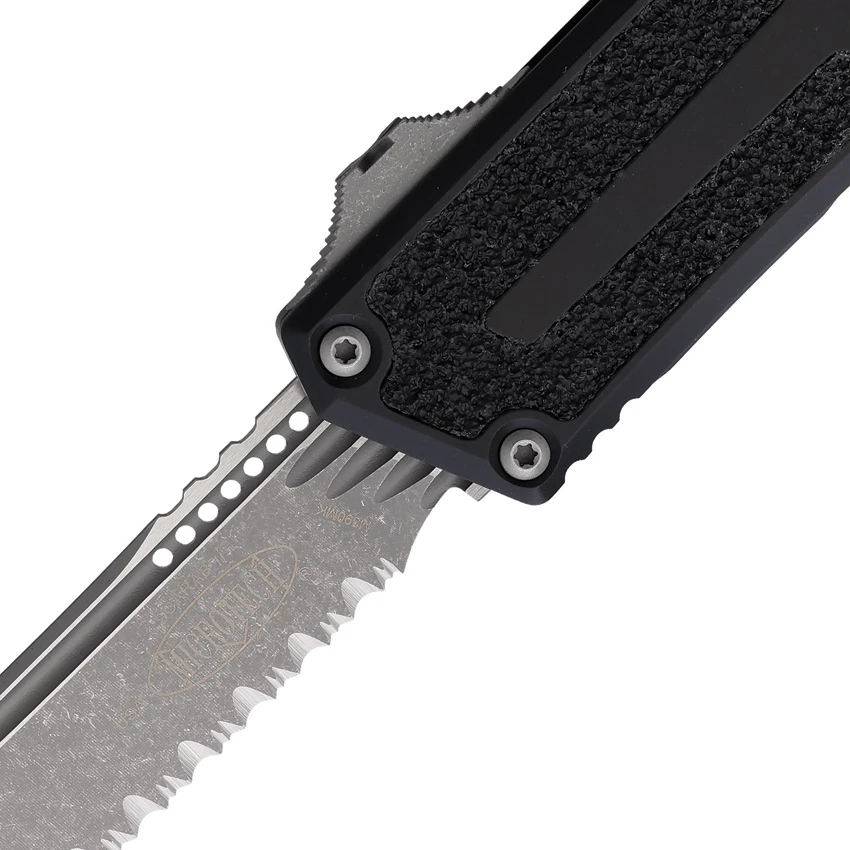 Microtech Scarab II Gen III T/E OTF Automatic Knife Black Al (4" Apoc Full Serr), Microtech Scarab II Gen III T/E OTF Automatic Knife Black Al (4" Apoc Full Serr) for Sale, Microtech Scarab II Gen III T/E OTF Automatic Knife Black Al (4" Apoc Full Serr)