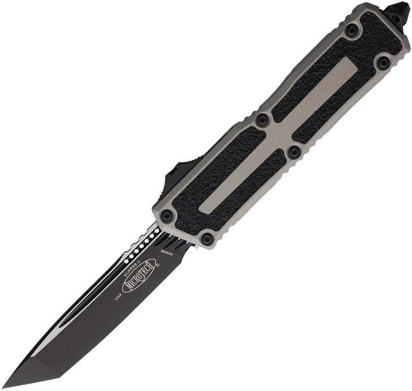 Microtech Scarab II Gen III T/E Auto Knife Natural Clear Al (4" Black), Microtech Scarab II Gen III T/E Auto Knife Natural Clear Al (4" Black) for Sale, Microtech Scarab II Gen III T/E Auto Knife Natural Clear Al (4" Black)