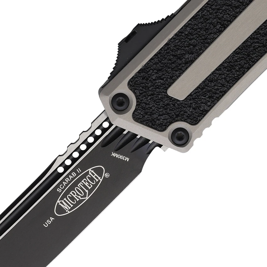 Microtech Scarab II Gen III T/E Auto Knife Natural Clear Al (4" Black), Microtech Scarab II Gen III T/E Auto Knife Natural Clear Al (4" Black) for Sale, Microtech Scarab II Gen III T/E Auto Knife Natural Clear Al (4" Black)