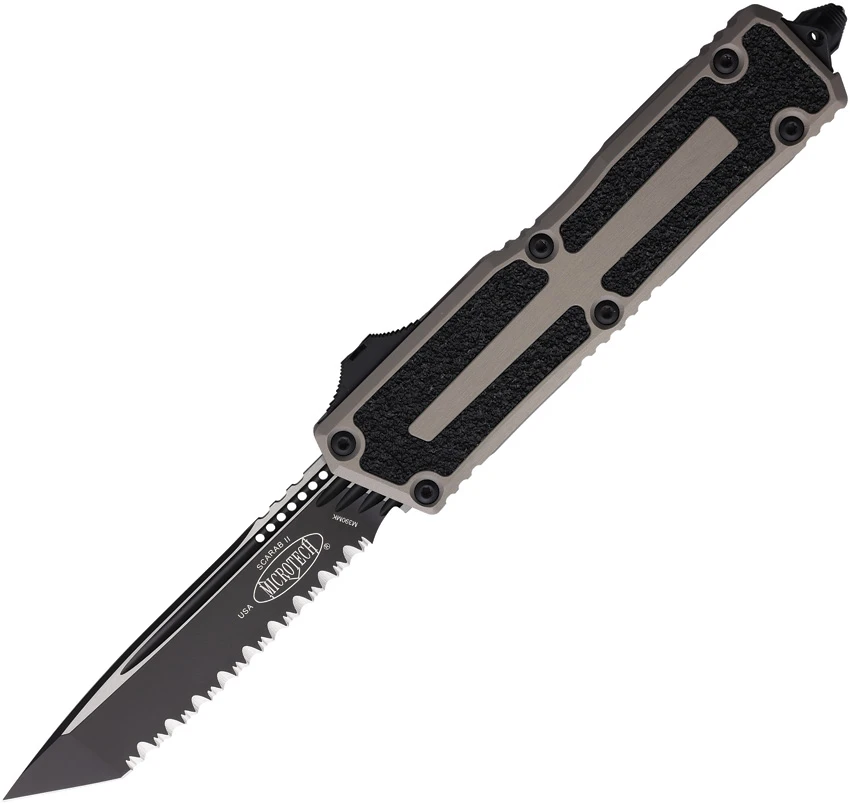 Microtech Scarab II Gen III T/E Auto Knife Natural Clear Al (4" Black Full Serr), Microtech Scarab II Gen III T/E Auto Knife Natural Clear Al (4" Black Full Serr) for Sale, Microtech Scarab II Gen III T/E Auto Knife Natural Clear Al (4" Black Full Serr)