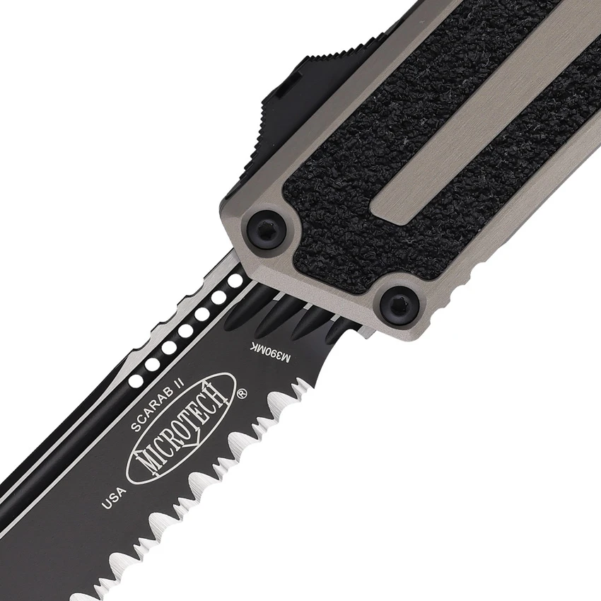 Microtech Scarab II Gen III T/E Auto Knife Natural Clear Al (4" Black Full Serr), Microtech Scarab II Gen III T/E Auto Knife Natural Clear Al (4" Black Full Serr) for Sale, Microtech Scarab II Gen III T/E Auto Knife Natural Clear Al (4" Black Full Serr)
