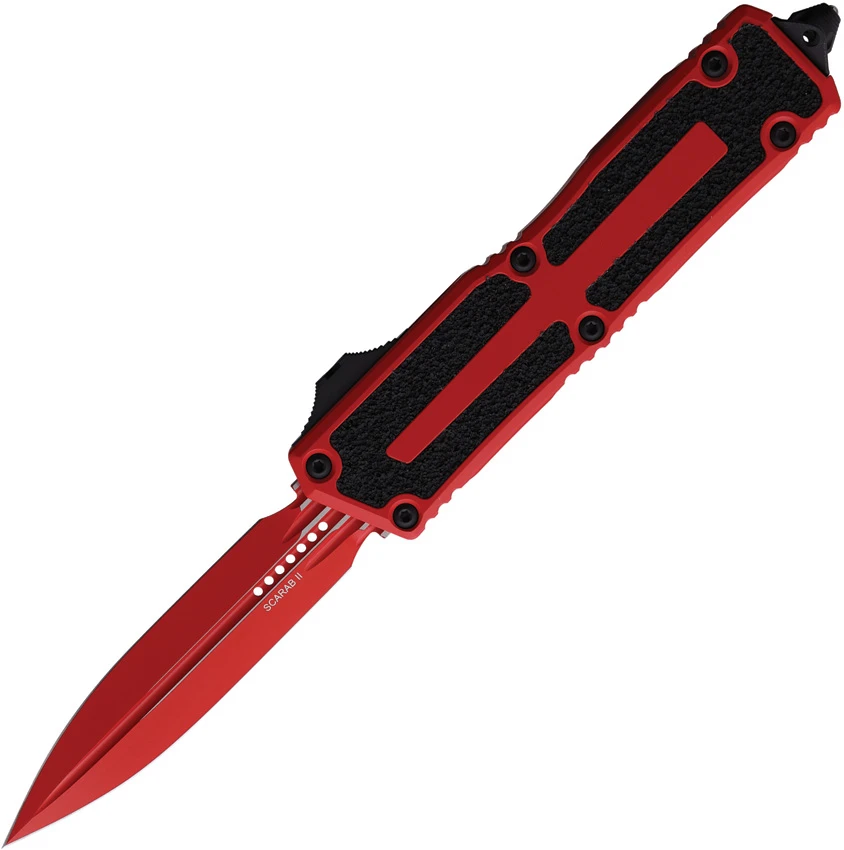 Microtech Scarab II Gen III D/E OTF Automatic Knife Red Al (4" Red), Microtech Scarab II Gen III D/E OTF Automatic Knife Red Al (4" Red) for Sale, Microtech Scarab II Gen III D/E OTF Automatic Knife Red Al (4" Red)