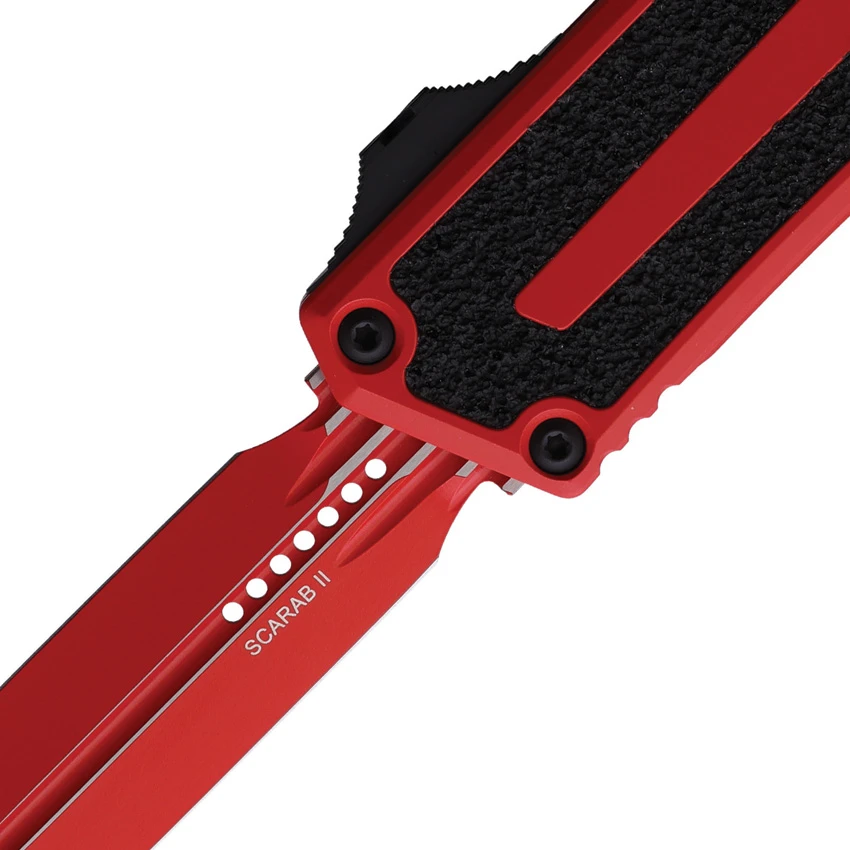 Microtech Scarab II Gen III D/E OTF Automatic Knife Red Al (4" Red), Microtech Scarab II Gen III D/E OTF Automatic Knife Red Al (4" Red) for Sale, Microtech Scarab II Gen III D/E OTF Automatic Knife Red Al (4" Red)