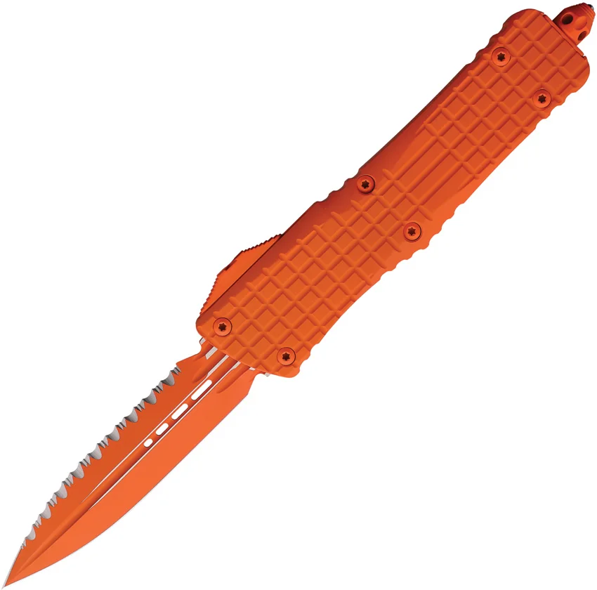 Microtech Combat Troodon Delta D/E OTF Knife Orange Frag Al (3.75" Orange FS)