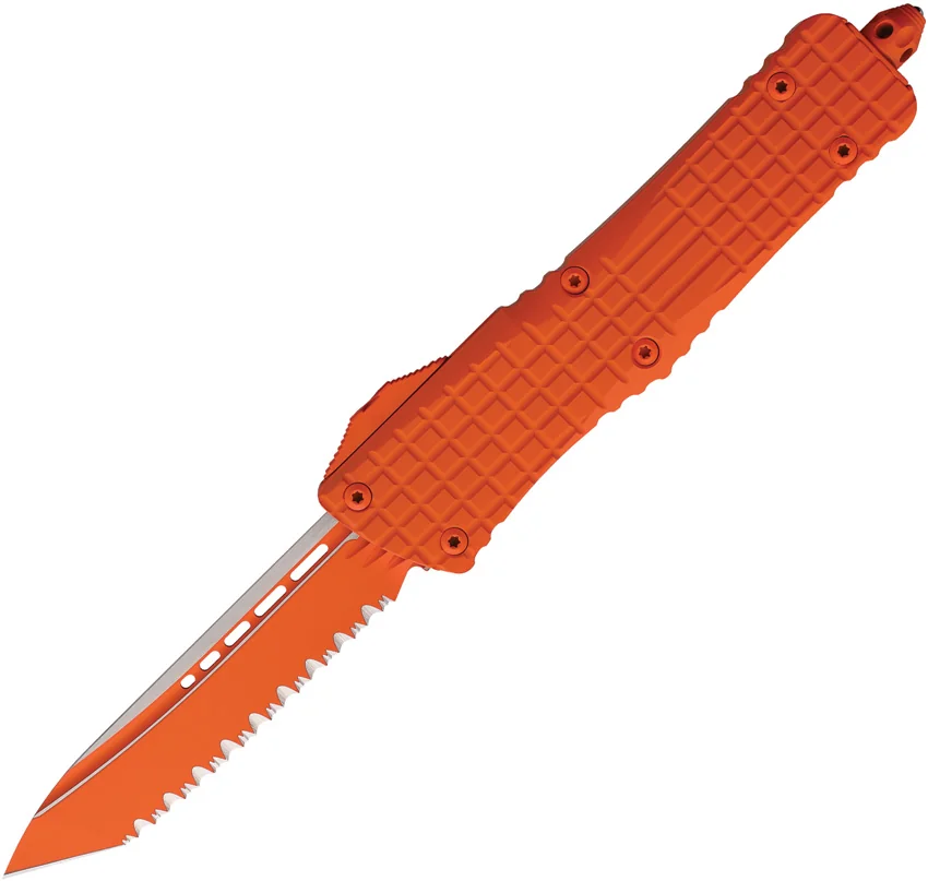 Microtech Combat Troodon Delta T/E OTF Knife Orange Frag Al (3.75" Orange FS)