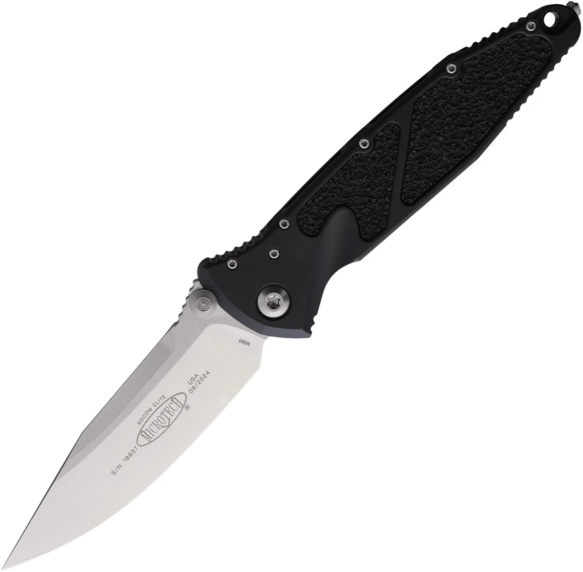 Microtech Socom Elite Manual Knife Black (4" Stonewash) 160-10, Microtech Socom Elite Manual Knife Black (4" Stonewash) 160-10 for Sale, Microtech Socom Elite Manual Knife Black (4" Stonewash) 160-10