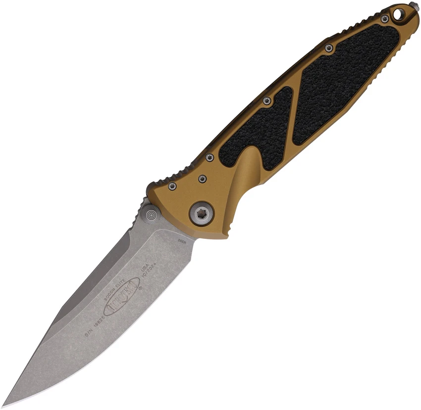 Microtech Socom Elite Manual Knife Tan Aluminum (4" Apocalyptic), Microtech Socom Elite Manual Knife Tan Aluminum (4" Apocalyptic) for Sale, Microtech Socom Elite Manual Knife Tan Aluminum (4" Apocalyptic)