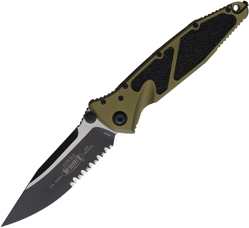 Microtech Socom Elite Manual Knife OD Green (4" Black Serr) 160-2OD, Microtech Socom Elite Manual Knife OD Green (4" Black Serr) 160-2OD for Sale, Microtech Socom Elite Manual Knife OD Green (4" Black Serr) 160-2OD