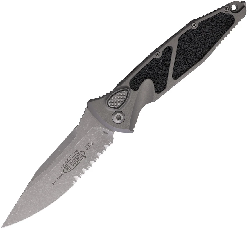 Microtech Socom Elite S/E Automatic Knife Natural Clear Aluminum (4" Apoc Serr), Microtech Socom Elite S/E Automatic Knife Natural Clear Aluminum (4" Apoc Serr) for Sale, Microtech Socom Elite S/E Automatic Knife Natural Clear Aluminum (4" Apoc Serr)