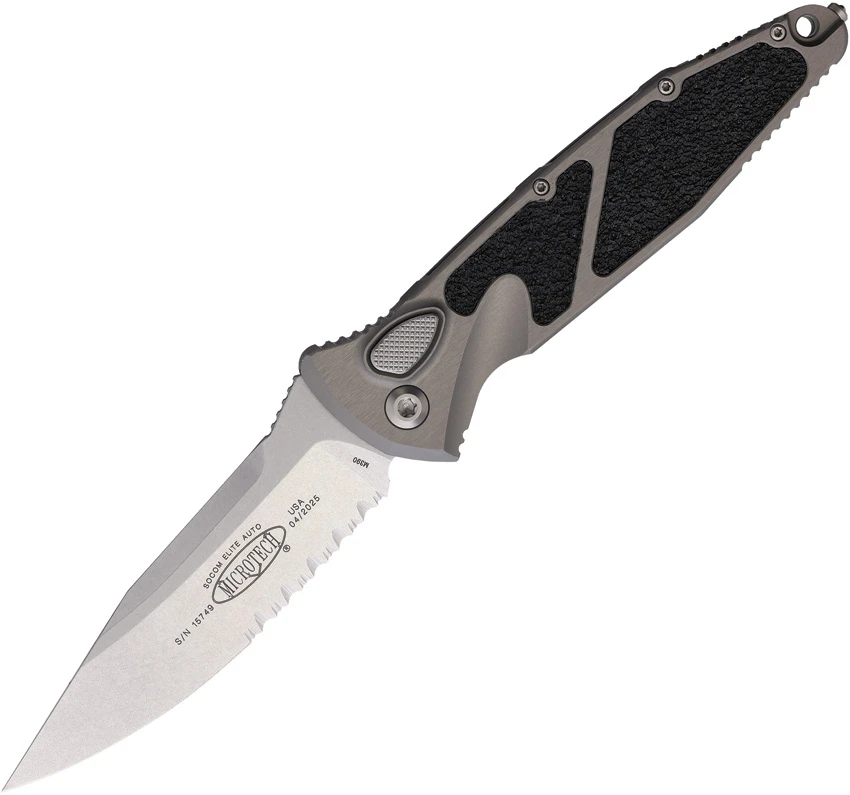 Microtech Socom Elite S/E Automatic Knife Natural Clear Aluminum (4" SW Serr), Microtech Socom Elite S/E Automatic Knife Natural Clear Aluminum (4" SW Serr) for Sale, Microtech Socom Elite S/E Automatic Knife Natural Clear Aluminum (4" SW Serr)