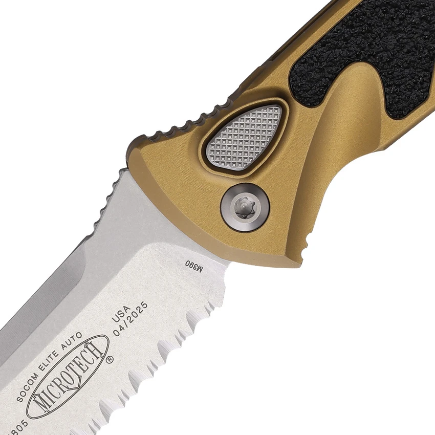 Microtech Socom Elite S/E Automatic Knife Tan (4" Stonewash Serr) 160A-11TA, Microtech Socom Elite S/E Automatic Knife Tan (4" Stonewash Serr) 160A-11TA for Sale, Microtech Socom Elite S/E Automatic Knife Tan (4" Stonewash Serr) 160A-11TA