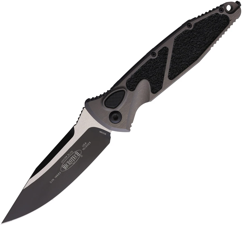 Microtech Socom Elite S/E Automatic Knife Natural Clear Aluminum (4" Two-Tone), Microtech Socom Elite S/E Automatic Knife Natural Clear Aluminum (4" Two-Tone) for Sale, Microtech Socom Elite S/E Automatic Knife Natural Clear Aluminum (4" Two-Tone)