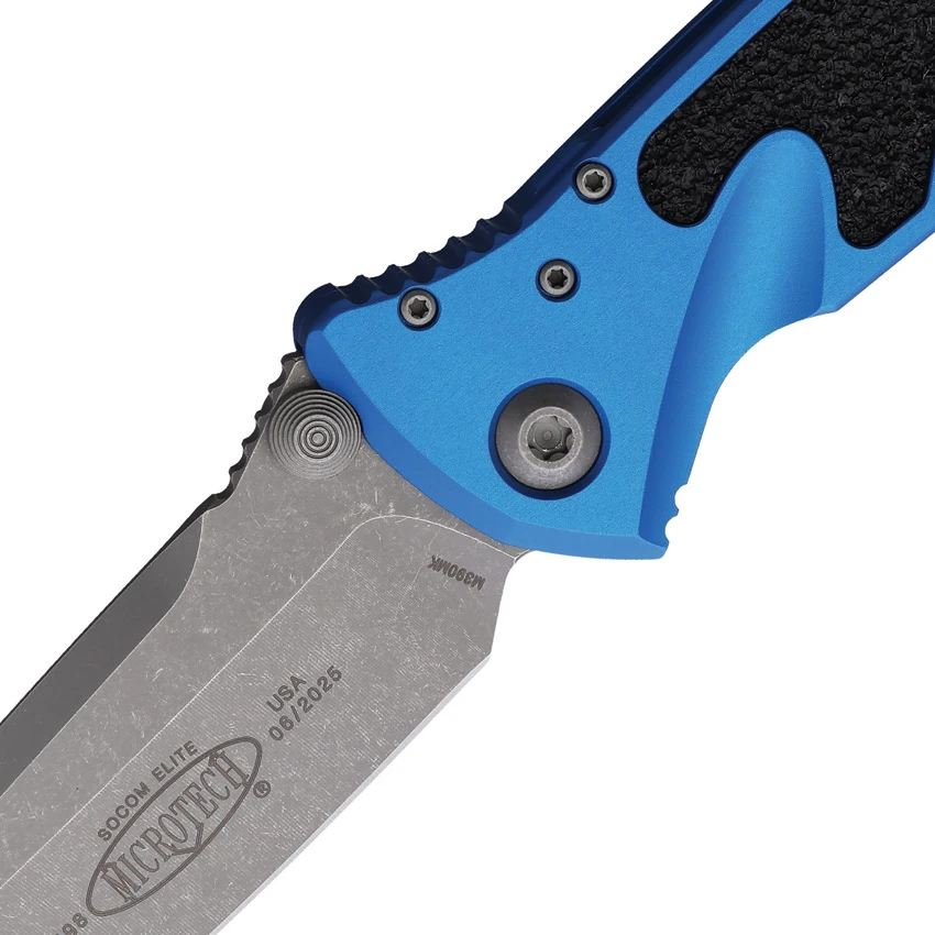 Microtech Socom Elite T/E Manual Knife Blue Aluminum (4" Apoc) 161-10APBL, Microtech Socom Elite T/E Manual Knife Blue Aluminum (4" Apoc) 161-10APBL for Sale, Microtech Socom Elite T/E Manual Knife Blue Aluminum (4" Apoc) 161-10APBL
