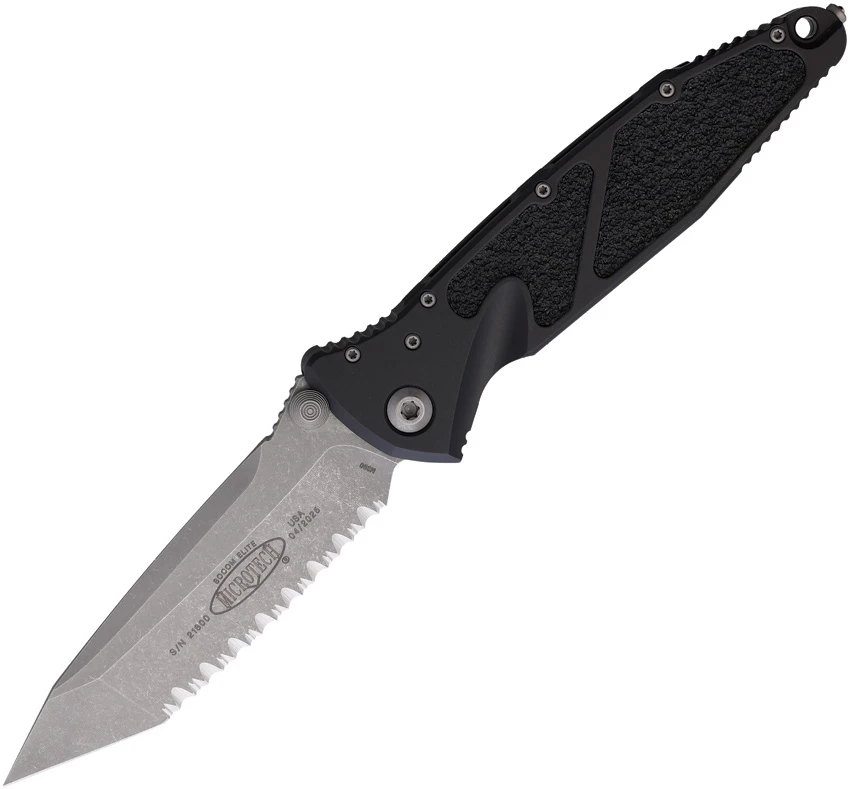 Microtech Socom Elite Manual Tanto Knife Black (4" Apocalyptic Serrated), Microtech Socom Elite Manual Tanto Knife Black (4" Apocalyptic Serrated) for Sale, Microtech Socom Elite Manual Tanto Knife Black (4" Apocalyptic Serrated)
