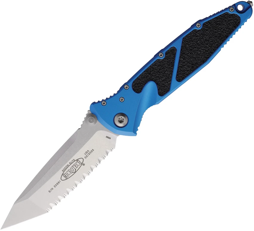 Microtech Socom Elite T/E Manual Knife Blue Aluminum (4" SW Full Serr) 161-12BL, Microtech Socom Elite T/E Manual Knife Blue Aluminum (4" SW Full Serr) 161-12BL for Sale, Microtech Socom Elite T/E Manual Knife Blue Aluminum (4" SW Full Serr) 161-12BL