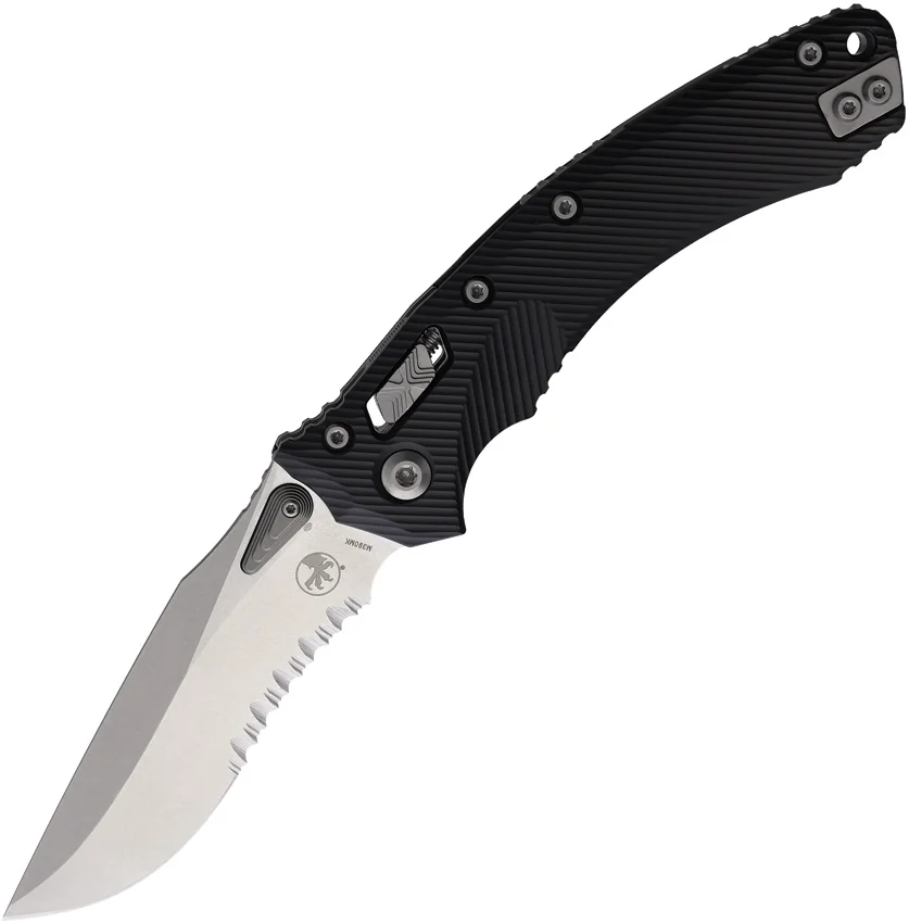 Microtech Amphibian Ram-Lok S/E Manual Knife Fluted Black (3.9" SW Serr)