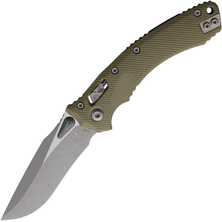 Microtech Amphibian Ram-Lok Manual Knife Fluted OD Green G-10 (3.9" Apocalyptic)
