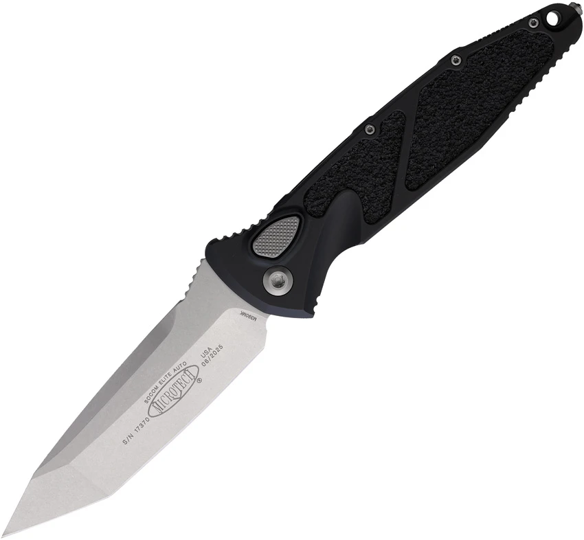 Microtech Socom Elite T/E Automatic Knife Black (4" Stonewash) 161A-10, Microtech Socom Elite T/E Automatic Knife Black (4" Stonewash) 161A-10 for Sale, Microtech Socom Elite T/E Automatic Knife Black (4" Stonewash) 161A-10