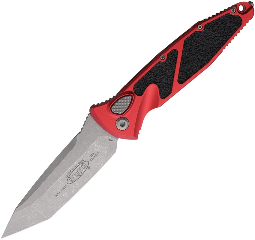 Microtech Socom Elite T/E Automatic Knife Red (4" Apocalyptic) 161A-10APRD, Microtech Socom Elite T/E Automatic Knife Red (4" Apocalyptic) 161A-10APRD for Sale, Microtech Socom Elite T/E Automatic Knife Red (4" Apocalyptic) 161A-10APRD