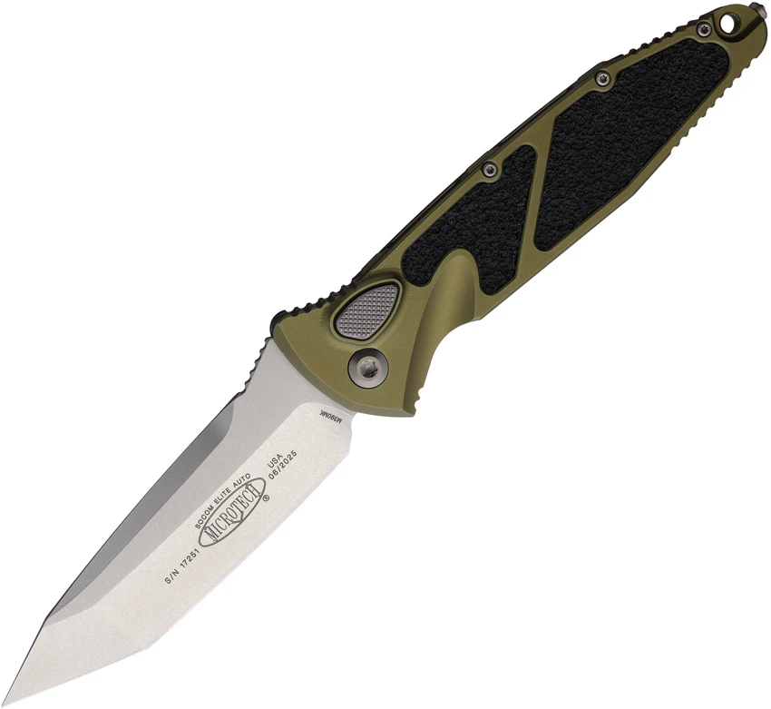 Microtech Socom Elite T/E Automatic Knife OD Green (4" Stonewash) 161A-10OD, Microtech Socom Elite T/E Automatic Knife OD Green (4" Stonewash) 161A-10OD for Sale, Microtech Socom Elite T/E Automatic Knife OD Green (4" Stonewash) 161A-10OD