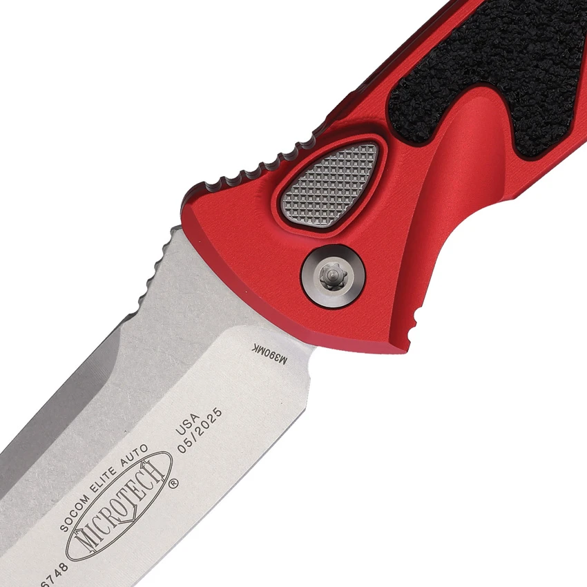 Microtech Socom Elite T/E Automatic Knife Red (4" Stonewash) 161A-10RD, Microtech Socom Elite T/E Automatic Knife Red (4" Stonewash) 161A-10RD for Sale, Microtech Socom Elite T/E Automatic Knife Red (4" Stonewash) 161A-10RD