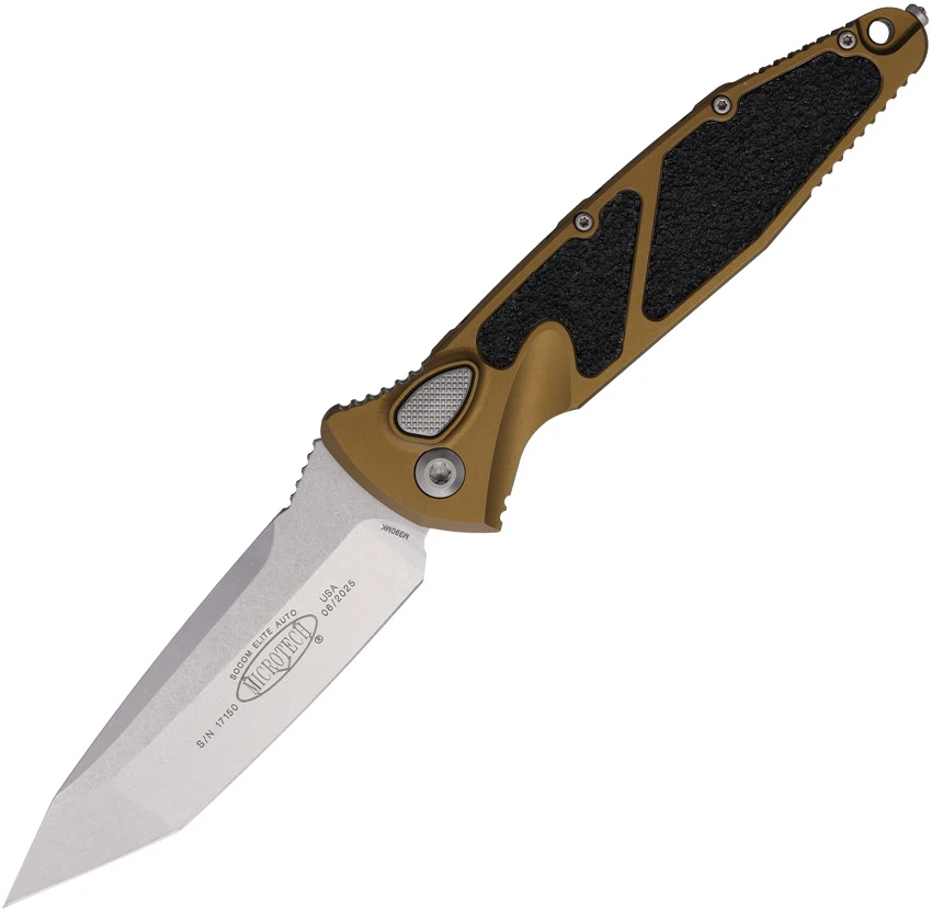 Microtech Socom Elite T/E Automatic Knife Tan Aluminum (4" Stonewash), Microtech Socom Elite T/E Automatic Knife Tan Aluminum (4" Stonewash) for Sale, Microtech Socom Elite T/E Automatic Knife Tan Aluminum (4" Stonewash)