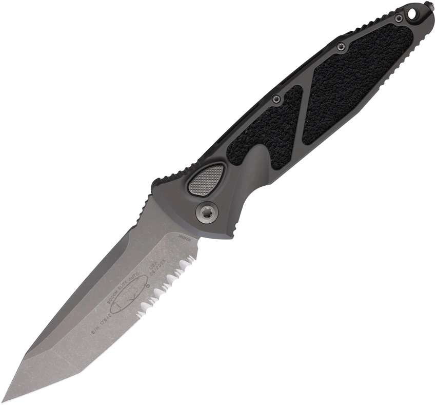 Microtech Socom Elite T/E Automatic Knife Natural Clear Aluminum (4" Apoc Serr), Microtech Socom Elite T/E Automatic Knife Natural Clear Aluminum (4" Apoc Serr) for Sale, Microtech Socom Elite T/E Automatic Knife Natural Clear Aluminum (4" Apoc Serr)