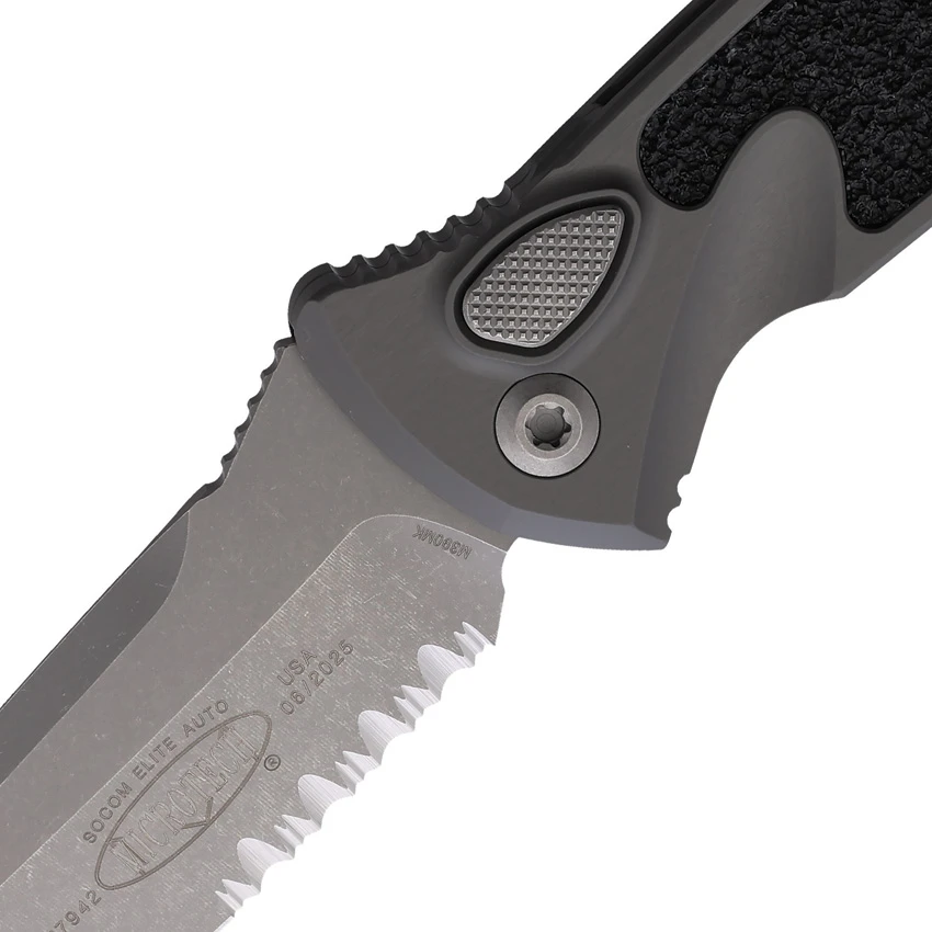 Microtech Socom Elite T/E Automatic Knife Natural Clear Aluminum (4" Apoc Serr), Microtech Socom Elite T/E Automatic Knife Natural Clear Aluminum (4" Apoc Serr) for Sale, Microtech Socom Elite T/E Automatic Knife Natural Clear Aluminum (4" Apoc Serr)