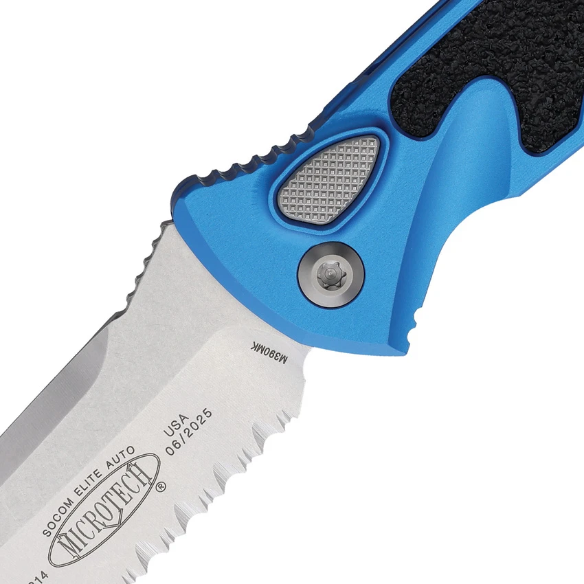 Microtech Socom Elite T/E Automatic Knife Blue (4" SW Serr) 161A-11BL, Microtech Socom Elite T/E Automatic Knife Blue (4" SW Serr) 161A-11BL for Sale, Microtech Socom Elite T/E Automatic Knife Blue (4" SW Serr) 161A-11BL