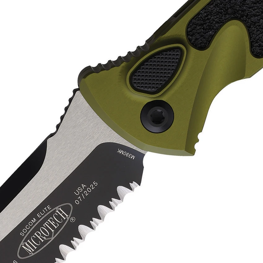 Microtech Socom Elite T/E Automatic Knife OD (4" Two Tone Serrated) 161A-2OD, Microtech Socom Elite T/E Automatic Knife OD (4" Two Tone Serrated) 161A-2OD for Sale, Microtech Socom Elite T/E Automatic Knife OD (4" Two Tone Serrated) 161A-2OD